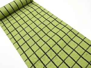 アンティーク　格子模様織り出し　八寸帯地反物